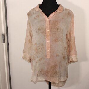 3/$30 Wilfred Silk‎ Blouse Watercolor Honey Comb Size XSMALL